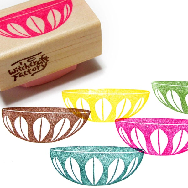 Catherineholm Vintage Bowl Stamp, Hand Carved Rubber Stamp