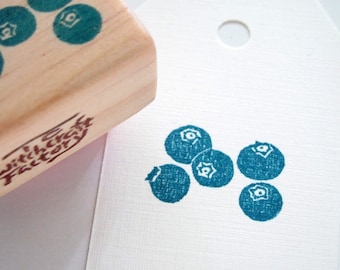 Blueberry Hand Carved Stamp