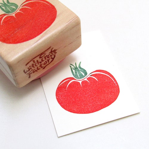 Tomatenstempel, handgeschnitzter Gemüsestempel