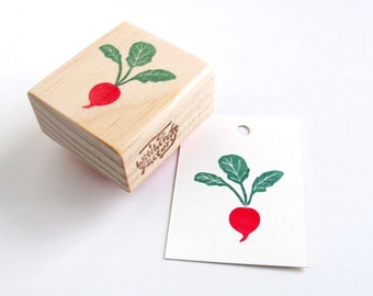 Radish Stamp, Hand Carved Vegetable Stamp