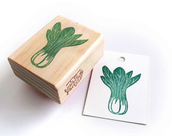 Bok Choy Stamp, Hand Carved Vegetable Stamp