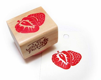 Strawberry, Hand Carved Rubber Stamp