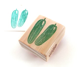 Cucumber Stamp, Hand Carved Vegetable Stamp