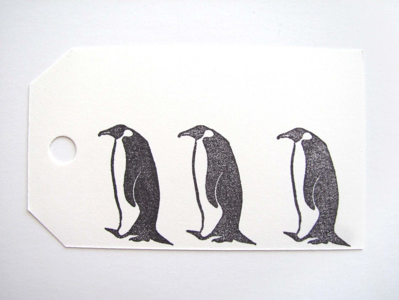 Walking Penguin, Hand Carved Stamp image 4