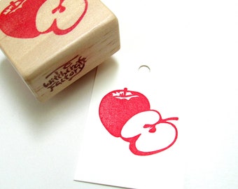 Apple, Hand Carved Rubber Stamp