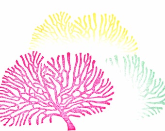 Coral Hand Carved Rubber Stamp