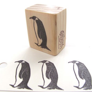 Walking Penguin, Hand Carved Stamp image 1