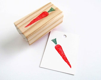 Carrot Stamp, Hand Carved Vegetable Stamp