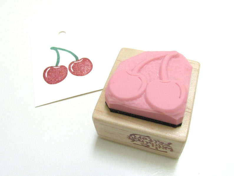 Cherry, Hand Carved Rubber Stamp image 2