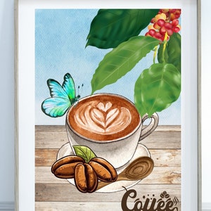 Kaffeetassendruck oder Wanddruck, Hausdruck, Postkarte