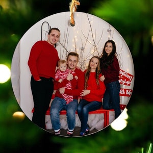 Picture Ornament, Custom Acrylic Ornament, Logo Christmas Ornament, Personalized Photo Ornament, Holiday Ornament Gifts For Family