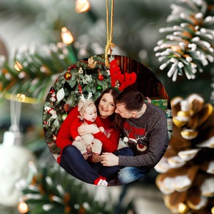 Personalized Photo Ornament: Custom Ceramic Christmas Family Keepsake