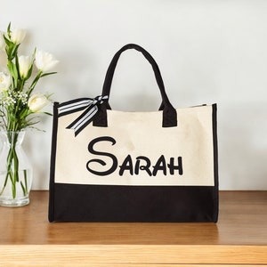 Personalized Canvas Tote Bag: Custom Name Gift