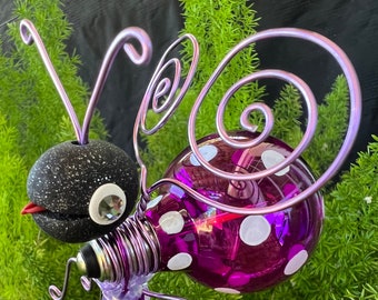 Ladybug garden stake, yard art, potted plant decor, gifts for her, gifts for gardeners