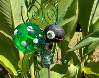 Ladybug garden stake yard art potted plant decor gifts for her