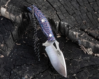 Bushcraft Knife, Handcrafted Camping Knife with Leather Sheath, Fixed Blades, Custom Handmade Knife, Stainless Steel Knife, Halloween Gift