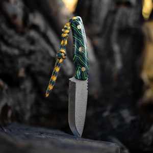 Scandi Knife,Very Sharped Green Knife, Batonning Knife