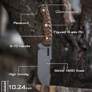 Black Blade, N690 Steel, Stainless Steel Knife, Hand Forged Knife,Bushcraft Knife