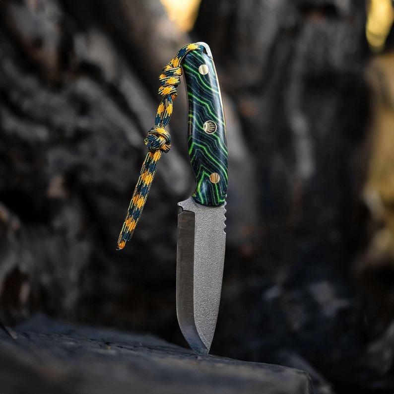 Scandi Knife,Very Sharped Green Knife, Batonning Knife