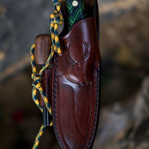 Special Real Leather Knife Holster, Fire Rod, Fire Starter, leather knife sheath, Knife Holster, Premium Leather works