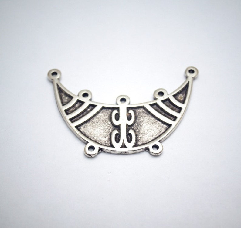 earring 1 pc- Matte Silver plated connector charm-50x22mm 423-026SP