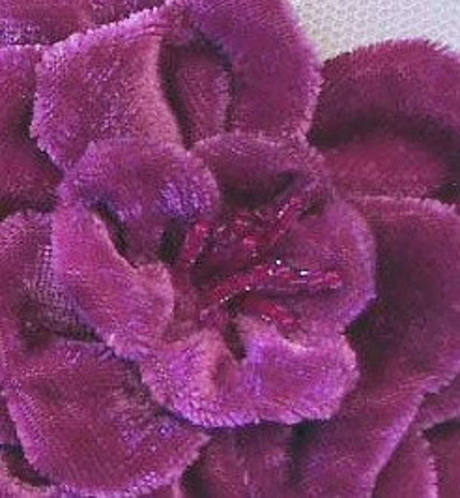 Magenta Velvet Ribbon Rose Fabric Flower Floral Applique - Etsy