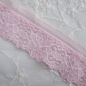 2 yd Pink Stretch Insert Lace Lingerie Headband Camisole Clothing Choker Embellishment