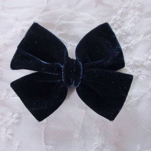 4.5 INCH Velvet BOW Navy Blue Ribbon Fabric Applique Garden Hat Corsage Pageant Bridal Clothing Baby Hair Dress Sewing Embellishment
