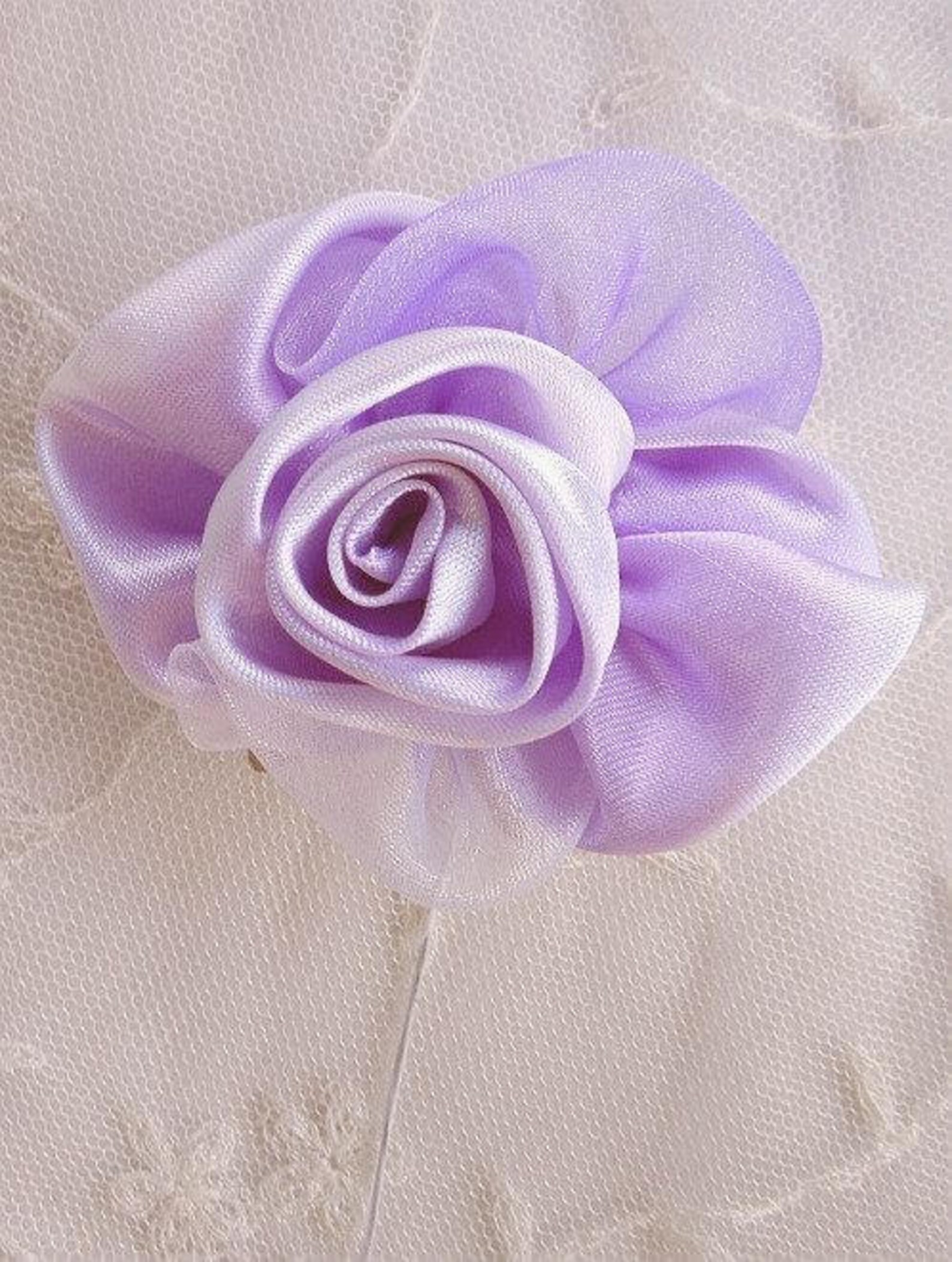 2 Pc Lavender Satin Rose Wired Flower Applique W Pearl Centers - Etsy