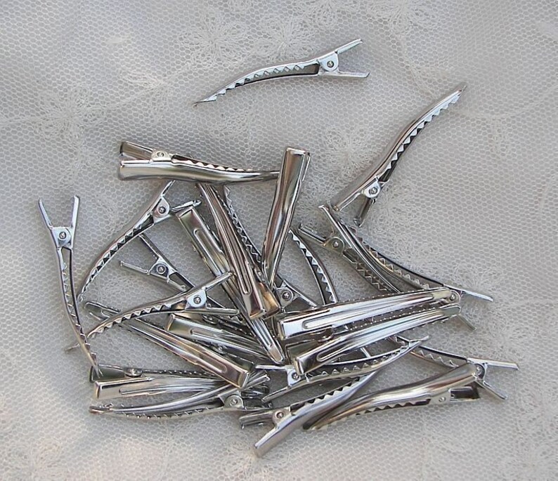 25 pc 1.75 inch 45 mm high quality alligator clips w teeth hair accessory bridal flower clip