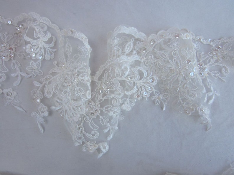 Ivory Sequin Raschel Lace Eb3047 main image 1