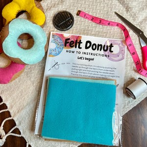 Felt DIY Donut Kit| Sew Your Own Felt Donut| Felt Craft| Felt Donut Template