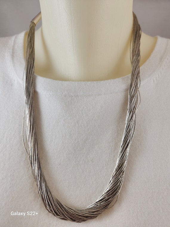 Stunning Vintage Liquid Sterling Necklace