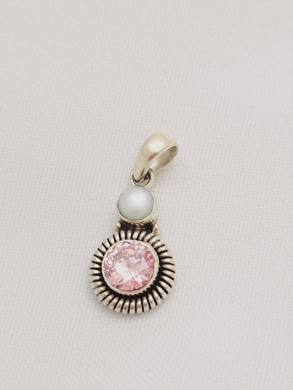 Sarda Demure and Delicate Pink Stone and Pearl Ste