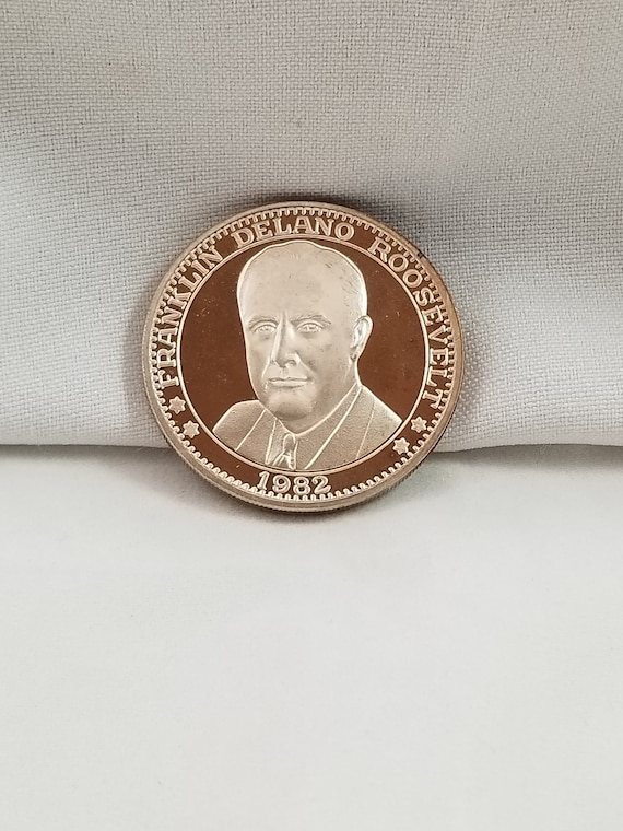 Franklin D Roosevelt 1882-1945 100th Anniversary Silver/Gold Plated Coin FDR 