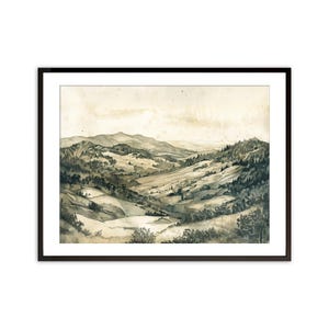 Rolling Hills and Valleys, Landscape, Art for Print Digital Download | VW37
