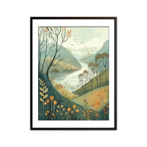 Morning Calm - Peaceful River Landscape Art for Print Digital Download | WI5