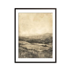 Tranquil Rolling Hills Landscape, Art for Print Digital Download | VW43
