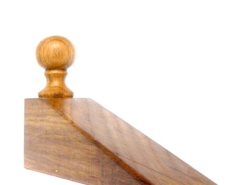 Handmade Oak Wooden Door Stopper – Rustic Door Stop Wedge with Rubber Grip | Multiple Sizes for 3–45 mm Gaps