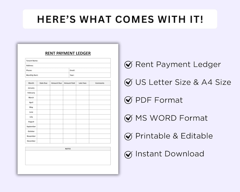 Weekend Rent Record Table Rent Payment Ledger, Landlord Rental Tracker and Monthly Rent Log ...