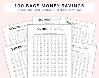 100 Envelope Savings Challenge Tracker, Printable Savings Goal Sheet, Money Challenge Tracker, Budget Planner, PDF Download