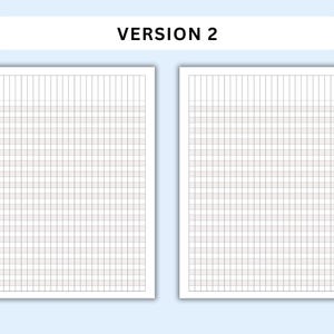 May include: Two blank white pages with a grid pattern. Each page has 36 rows and 36 columns. The grid lines are light gray. The pages are labeled "VERSION 2" at the top.