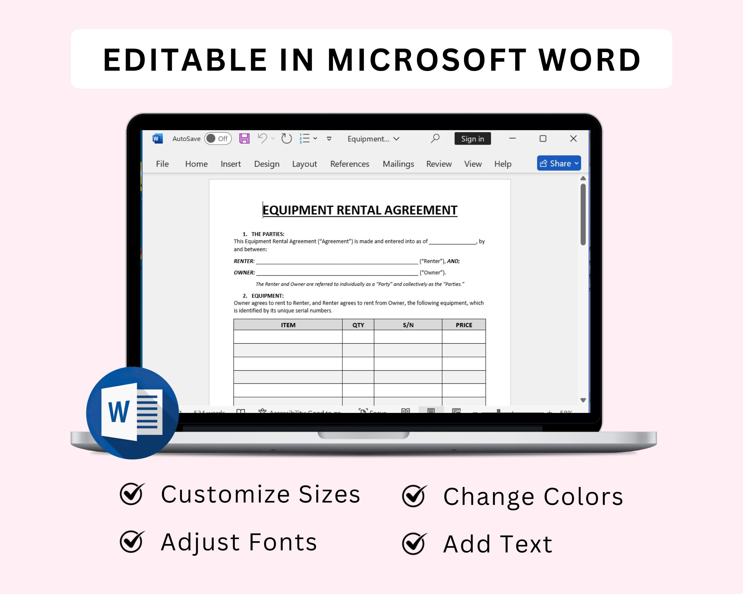 Equipment Rental Agreement Templates Editable. Equipment Rental ...