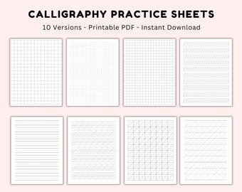 Kalligraphie Übungsblätter: Handschrift Anleitung (Digitaler Download PDF)