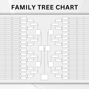 Family Tree Chart Printable - 8 Generationen. Stammbaum Vorlagen. Digitale Ahnentafel. Ahnentafel. Genealogische Vorlage. PDF & WORD