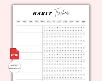 Monthly Habit Tracker Printable, Habit Tracker Template, Routine Tracker, 30 Day Habit Challenge, A4/Letter, PDF, Instant Download