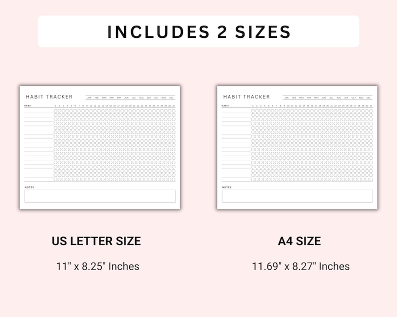 Monthly Habit Tracker Printable Landscape. Routine Tracker. 30 Day ...