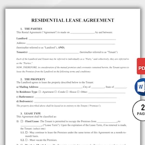 Rental Agreement Templates Editable. Lease Contract Template. Residential Housing Agreement. Digital Apartment Contract. Landlord Forms PDF