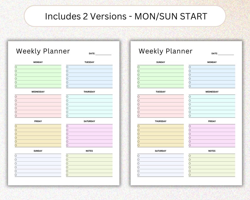 Weekly Planner Printable, Weekly Schedule Organizer, Productivity Task ...