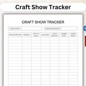 EDITABLE Craft Show Tracker Printable Craft Show Order Form Craft Fair Planners Craft Show Price Sign Craft Show Planner A4 Letter WORD PDF
